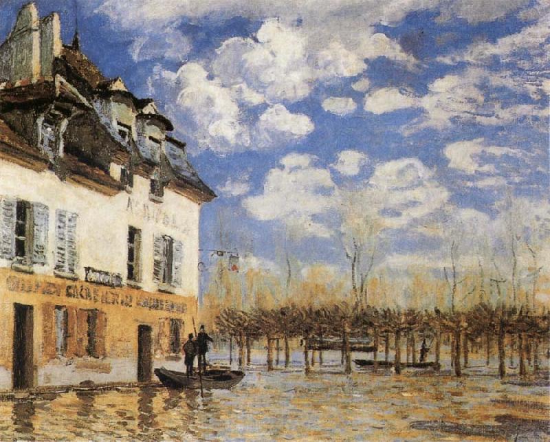 Alfred Sisley The Bark during the Flood Norge oil painting art
